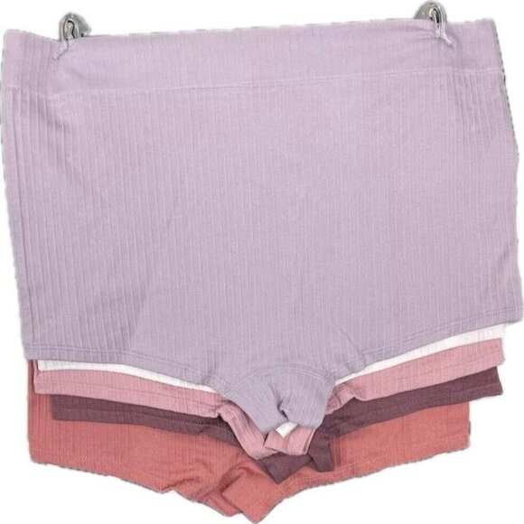 Danskin L Array Of Autumn Colors Ribbed Seamless Mid-Waist Brief Panties-5-Pk - Picture 3 of 5